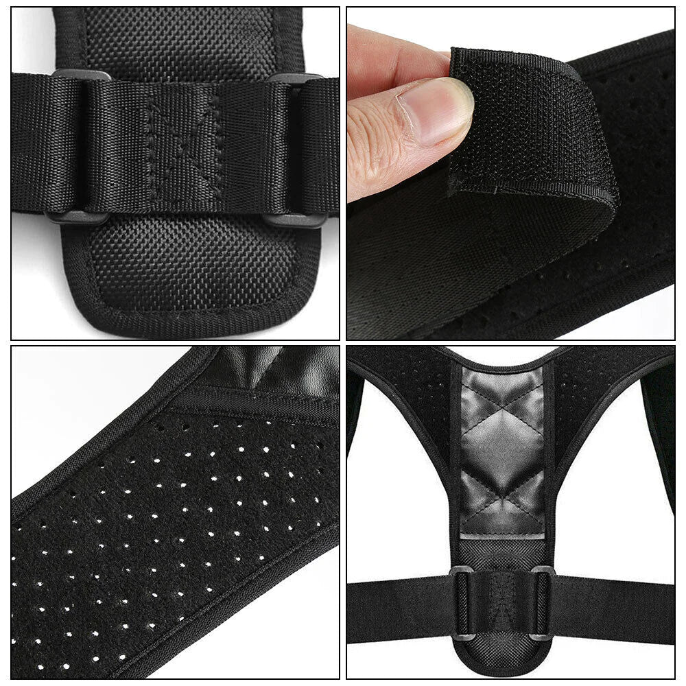 Black sandal with detailed view of strap and sole texture
