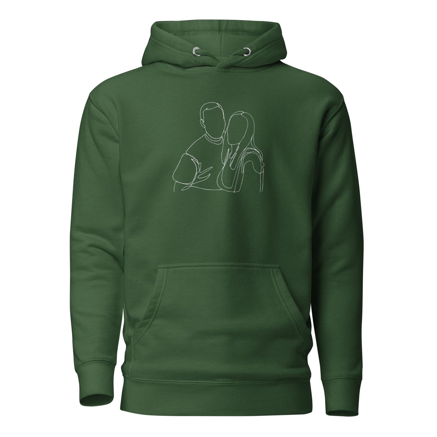 Custom hoodie featuring your own photo for a unique, personalized style. Forest Green . Detail