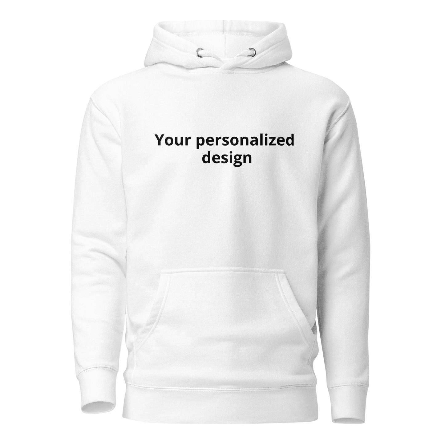 Custom hoodie featuring your own photo for a unique, personalized style. White. Front