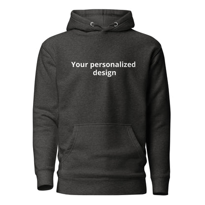 Custom hoodie featuring your own photo for a unique, personalized style. Charcoal Grey. Front