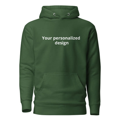 Custom hoodie featuring your own photo for a unique, personalized style. Forest Green. Front