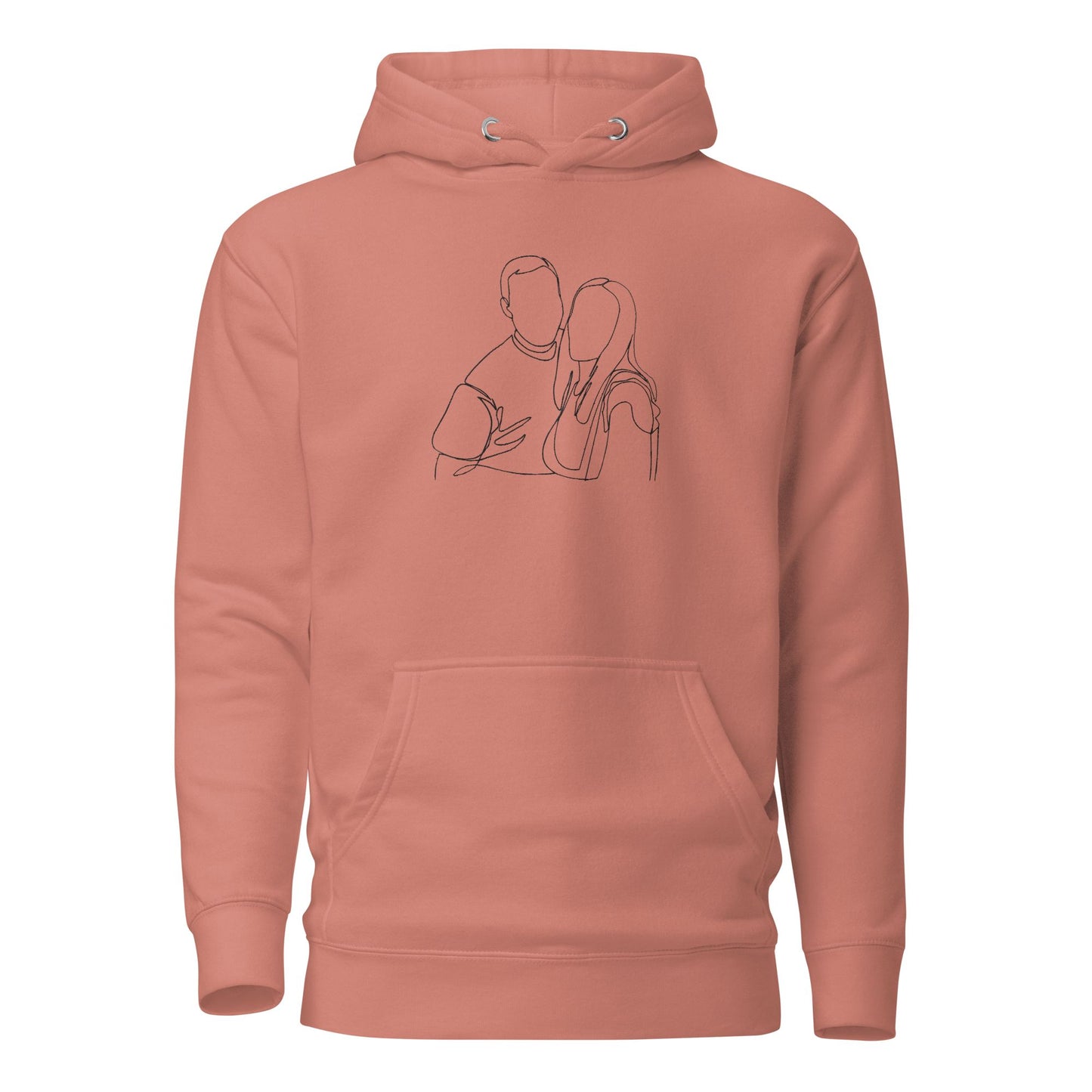 Custom hoodie featuring your own photo for a unique, personalized style. Dusty Rose. Detail