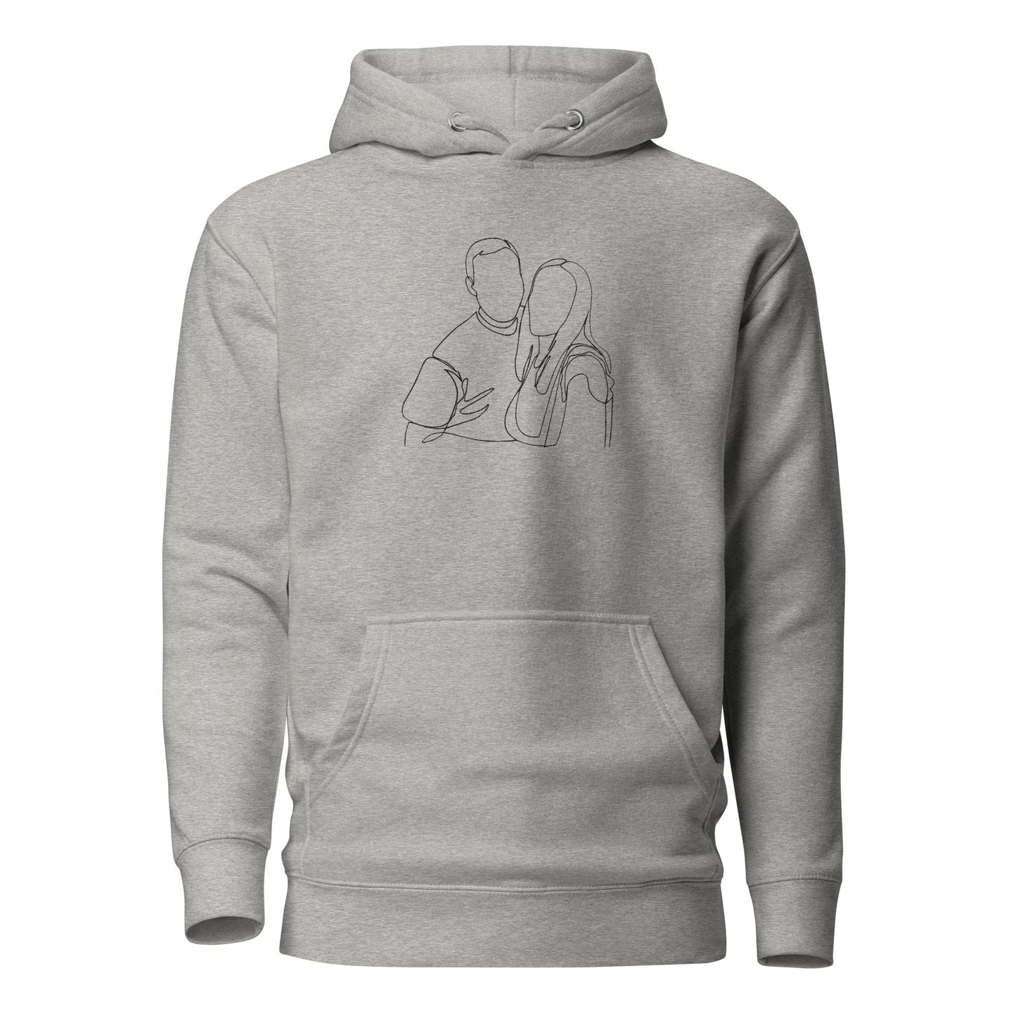 Custom hoodie featuring your own photo for a unique, personalized style. Carbon Grey. Detail