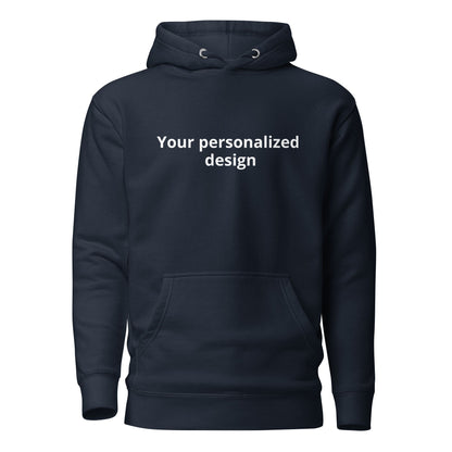 Custom hoodie featuring your own photo for a unique, personalized style. Navy Blue. Front